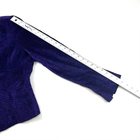 Carlisle Purple Wool Blend Vintage‎ Full Zip Cardigan Sweater Women’s 12 - Picture 8 of 9